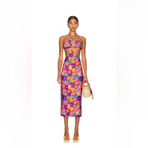 PatBo Aster Cut Out Dress in Red 
Color: Red 
Size: S